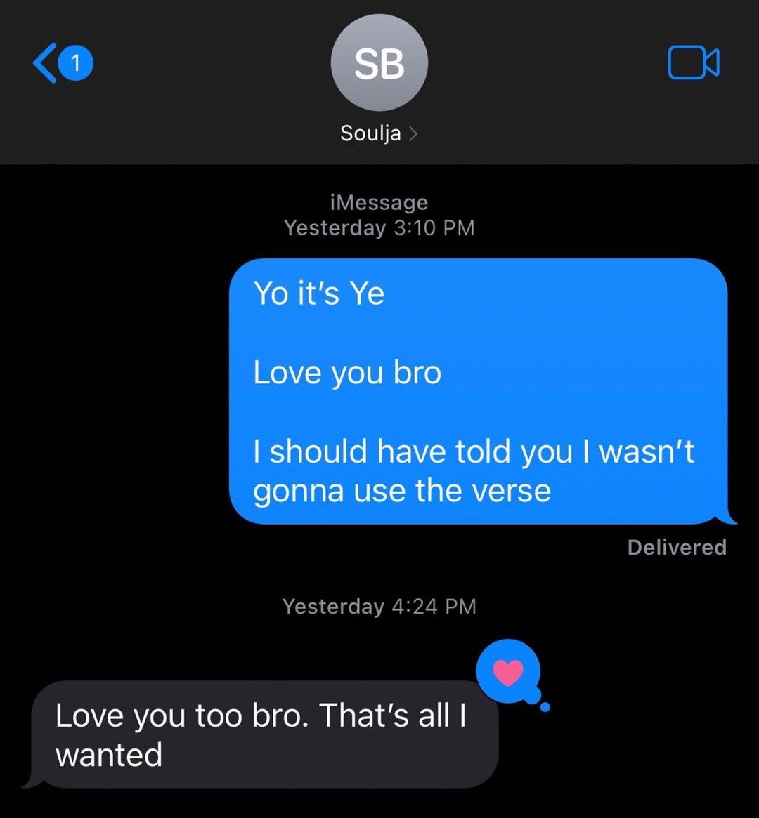 Kanye West Souja Boy Text